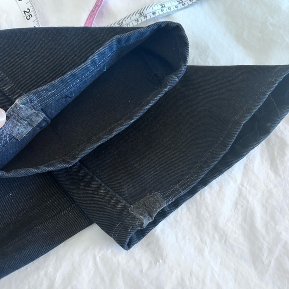 LEVI’S SILVERTAB VTG 90s Loose Black Cotton Rigid Crop Black 30x25 USA - Picture 14 of 14